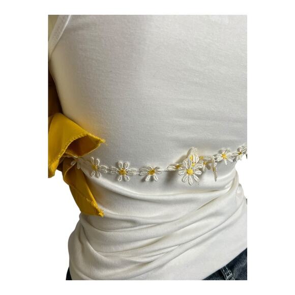 Hand Made Ruff Collar Wrap Shawl Dance Theatre Regency Yellow Daisy Diva Glam - Picture 8 of 10